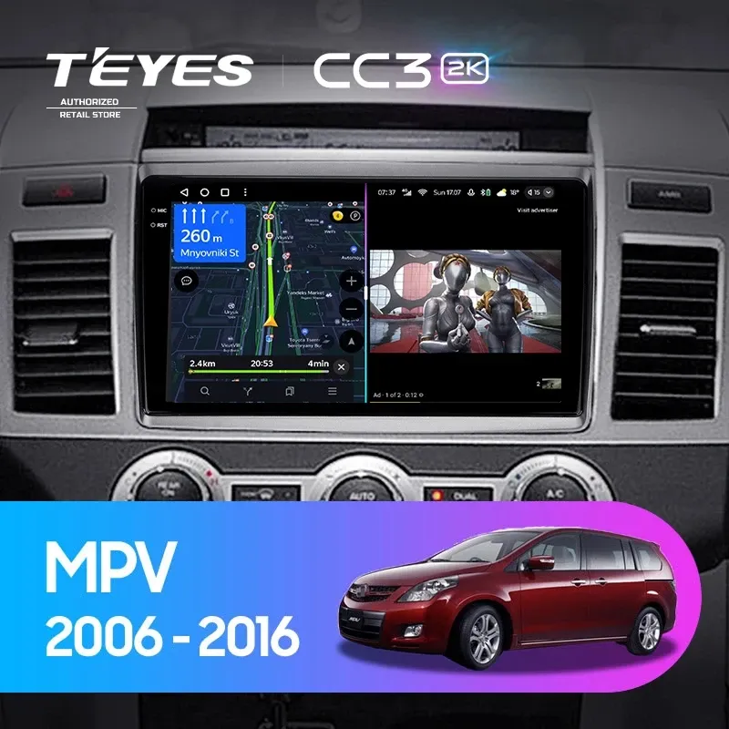Штатная магнитола Teyes CC3 2K 360 6/128 Mazda MPV LY (2006-2016)