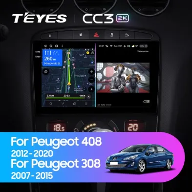 Штатная магнитола Teyes CC3 2K 6/128 Peugeot 308 (2007-2015)