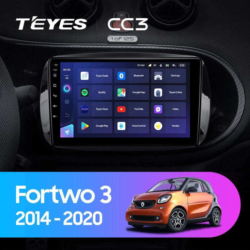 Штатная магнитола Teyes CC3 4/32 Mercedes-Benz Smart Fortwo 3 C453 A453 W453 (2014-2020)