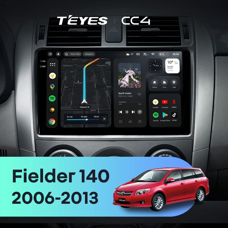 Штатная магнитола Teyes CC4 6/64 Toyota Corolla Fielder 140 (2006-2013) Тип-B