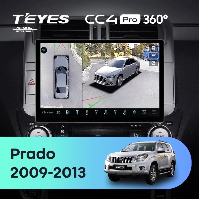 Штатная магнитола Teyes CC4 Pro 360 12/256 Toyota Land Cruiser Prado 150 (2009-2013) F2 Тип-A (11")