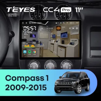 Штатная магнитола Teyes CC4 Pro 12/256 Jeep Compass 1 MK (2009-2015) (11")
