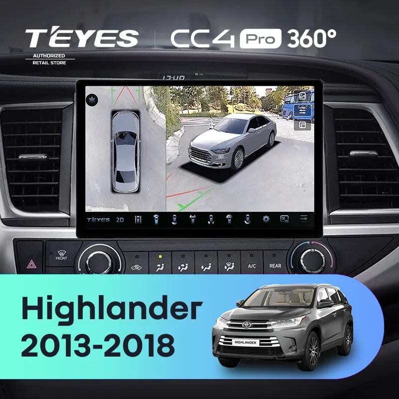 Штатная магнитола Teyes CC4 Pro 360 8/128 Toyota Highlander 3 XU50 (2013-2018) (11")