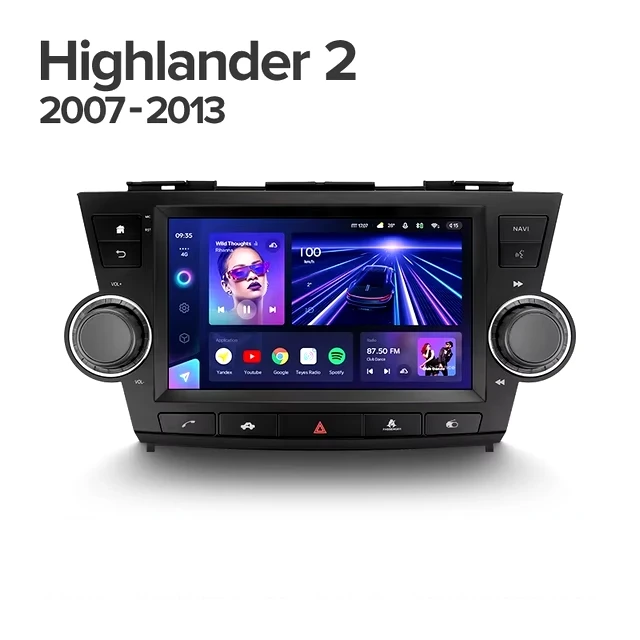 Штатная магнитола Teyes CC3L 4/64 Toyota Highlander 2 XU40 (2007-2013) F3 9"