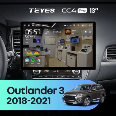 Штатная магнитола Teyes CC4 Pro 12/256 Mitsubishi Outlander 3 (2018-2021) (13")