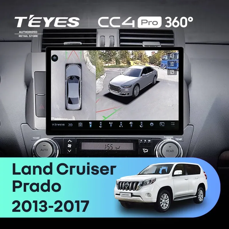 Штатная магнитола Teyes CC4 Pro 360 12/256 Toyota Land Cruiser Prado 150 (2013-2017) (11")