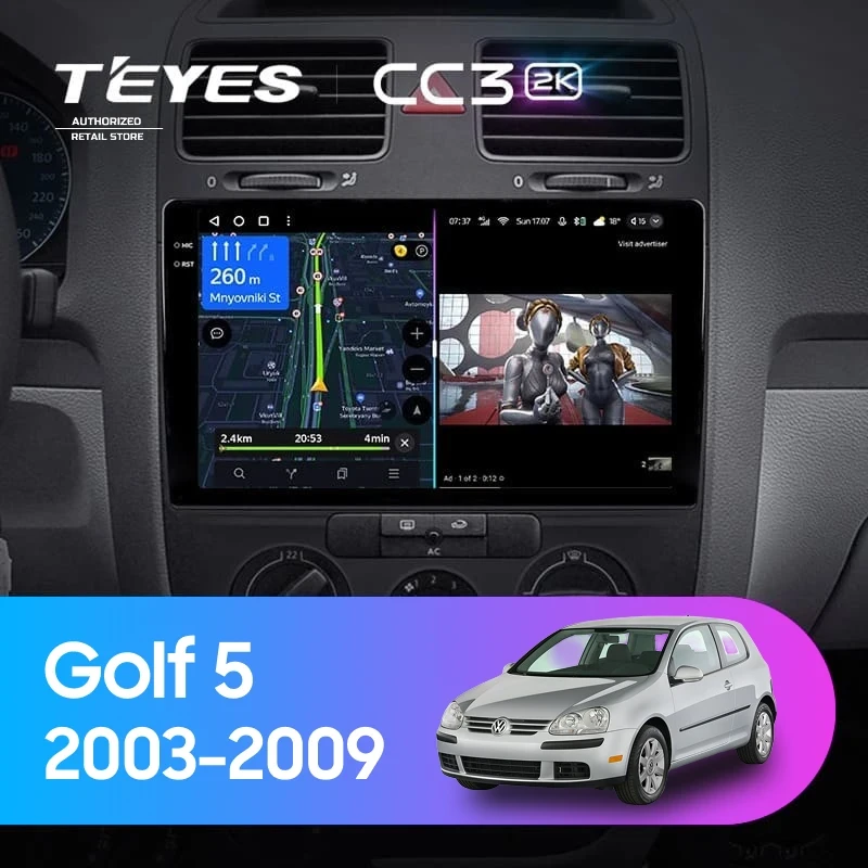 Штатная магнитола Teyes CC3 2K 360 6/128 Volkswagen Golf 5 (2003-2009) F1