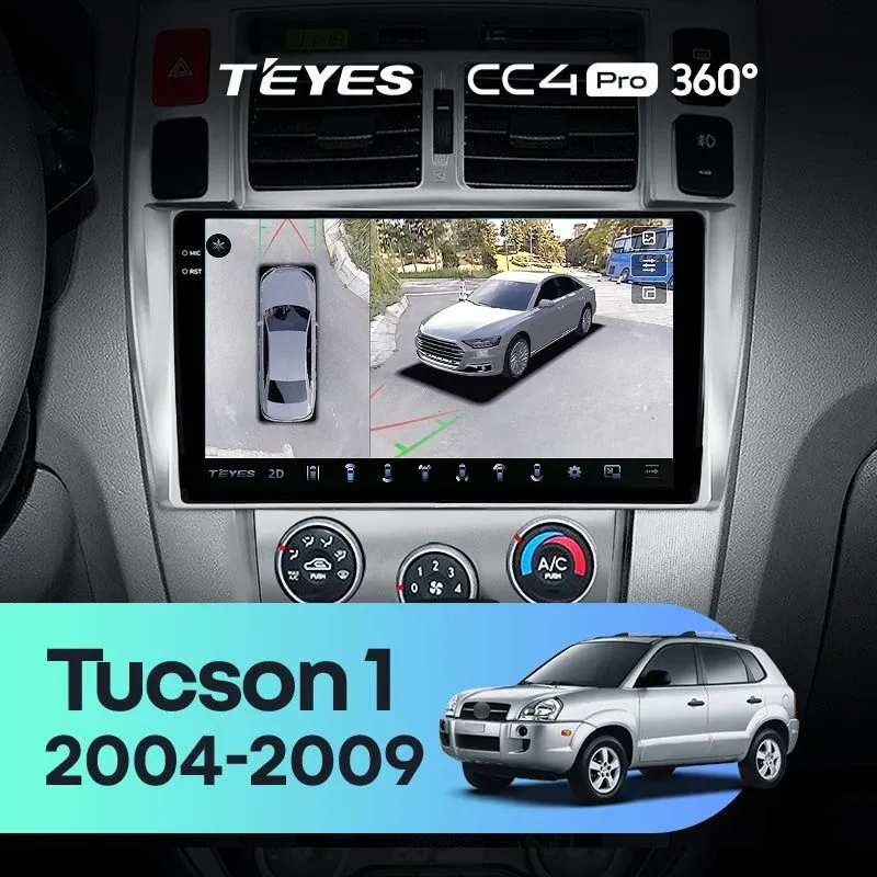 Штатная магнитола Teyes CC4 Pro 360 12/256 Hyundai Tucson 1 (2004-2009) F1