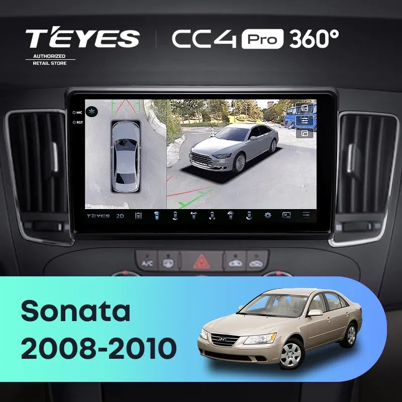 Штатная магнитола Teyes CC4 Pro 360 8/128 Hyundai Sonata NF (2008-2010) F2