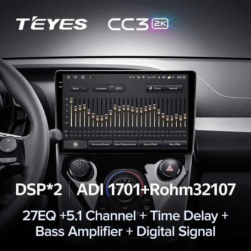 Штатная магнитола Teyes CC3 2K 360 6/128 Peugeot 108 (2014-2021) F1