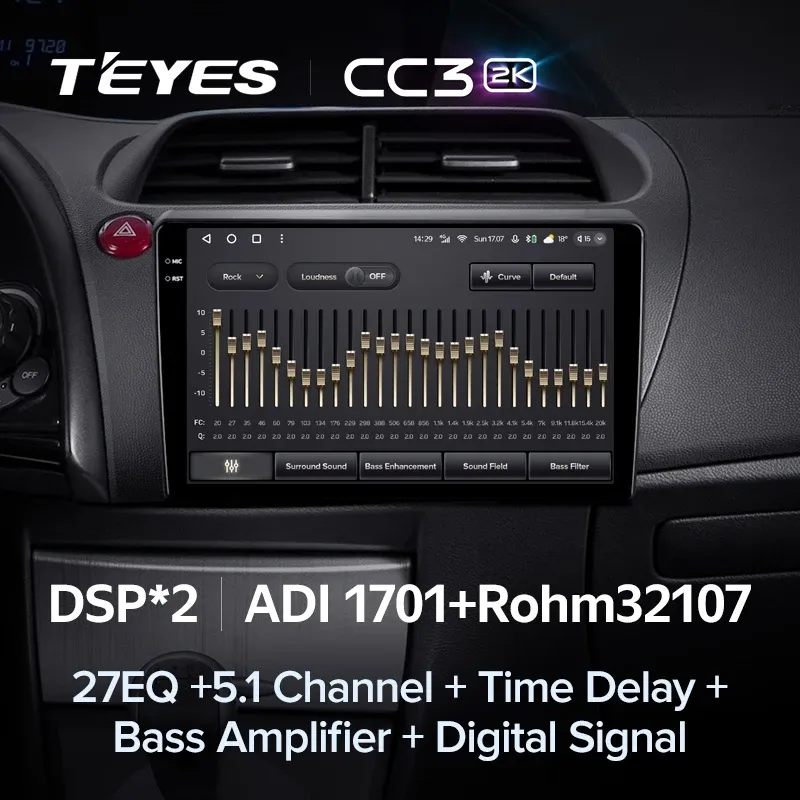 Штатная магнитола Teyes CC3 2K 6/128 Honda Civic Hatchback (2006-2012)