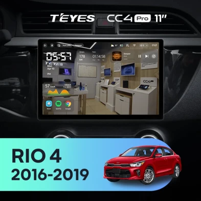 Штатная магнитола Teyes CC4 Pro 8/128 Kia Rio 4 (2016-2019) Тип-B (11")