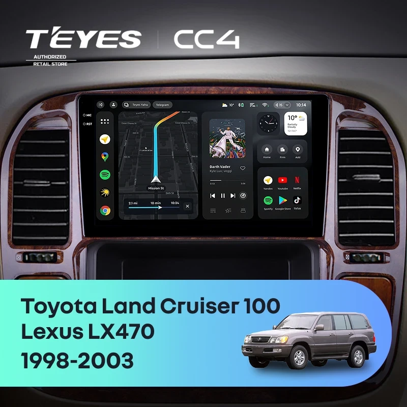Штатная магнитола Teyes CC4 6/64 Toyota Land Cruiser 100 (1998-2003) F4