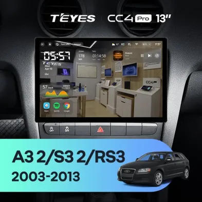 Штатная магнитола Teyes CC4 Pro 12/256 Audi S3 2 (2006-2012) (13")