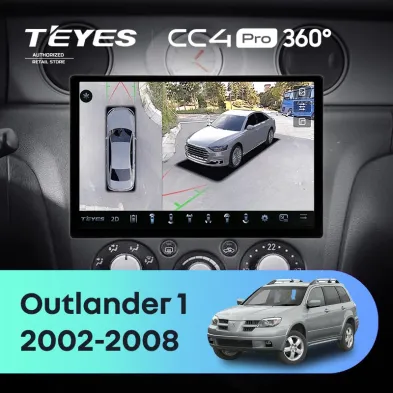Штатная магнитола Teyes CC4 Pro 360 12/256 Mitsubishi Outlander 1 (2002-2008) F2 (11")