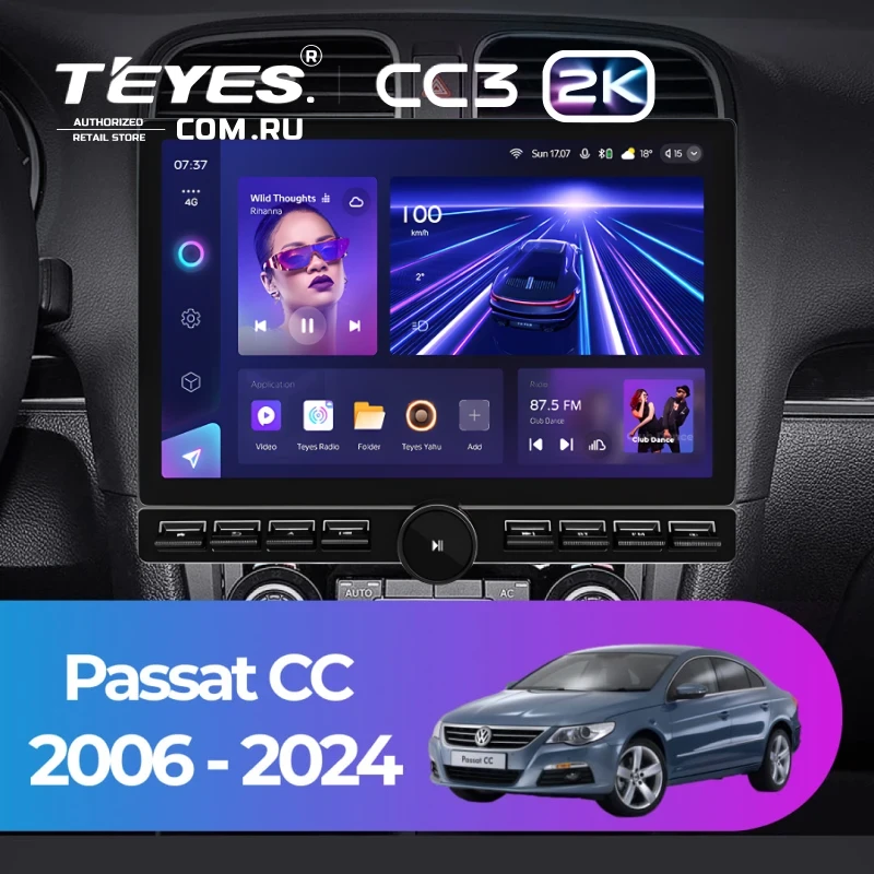 Штатная магнитола Teyes CC3 2K 6/128 Volkswagen Passat CC (2006-2024) (13" с кнопками)