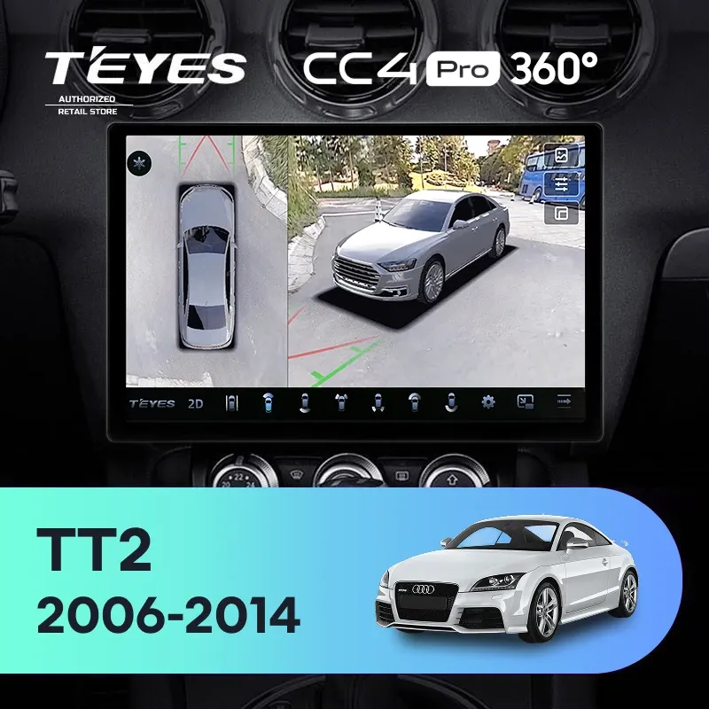 Штатная магнитола Teyes CC4 Pro 360 8/128 Audi TT 2 (2006-2014) (13")