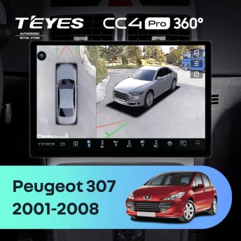 Штатная магнитола Teyes CC4 Pro 360 8/128 Peugeot 307 1 (2001-2008) (13")
