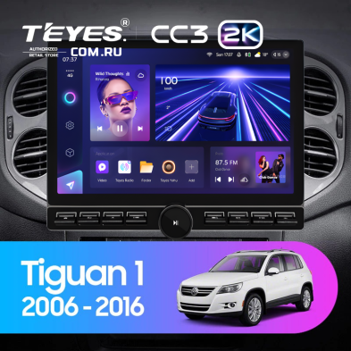 Штатная магнитола Teyes CC3 2K 6/128 Volkswagen Tiguan 1 NF (2006-2016) F2 (13" с кнопками)