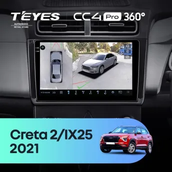 Штатная магнитола Teyes CC4 Pro 360 12/256 Hyundai Creta 2 2021+ (глянец) F2