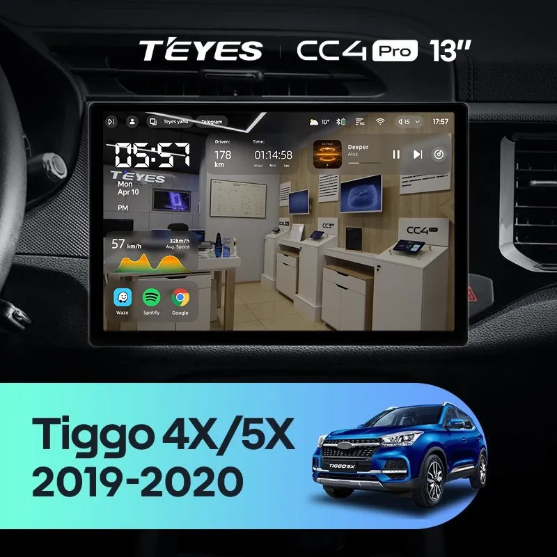 Штатная магнитола Teyes CC4 Pro 12/256 Chery Tiggo 4X 5X (2019-2020) (13")