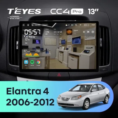 Штатная магнитола Teyes CC4 Pro 12/256 Hyundai Elantra 4 HD (2006-2012) (13")