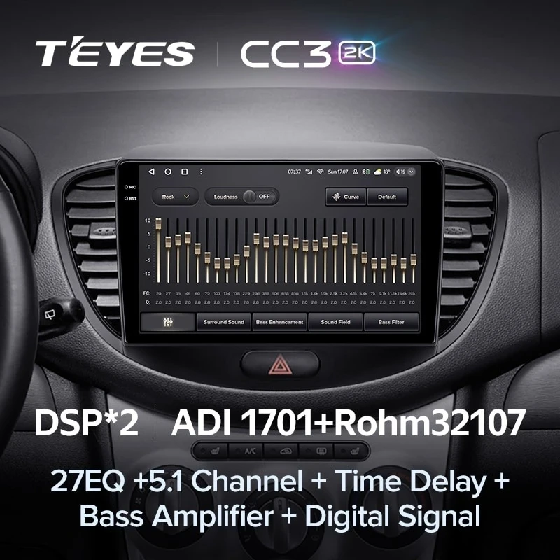 Штатная магнитола Teyes CC3 2K 360 6/128 Hyundai i10 (2007-2013)