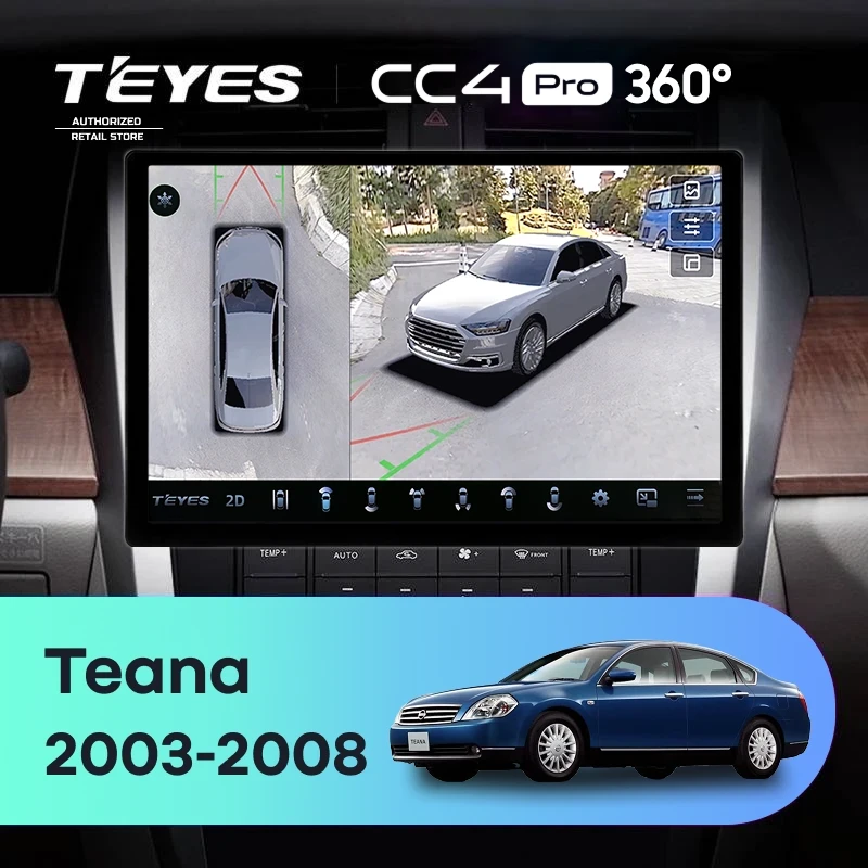 Штатная магнитола Teyes CC4 Pro 360 8/128 Nissan Teana J31 (2003-2008) F2 (13")