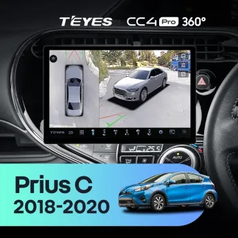 Штатная магнитола Teyes CC4 Pro 360 12/256 Toyota Prius C (2018-2020) Правый руль (11")