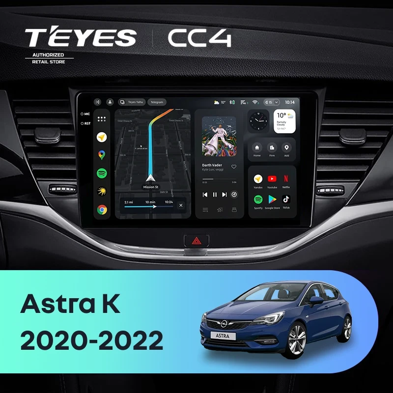 Штатная магнитола Teyes CC4 8/128 Opel Astra K (2015-2019) Тип-A