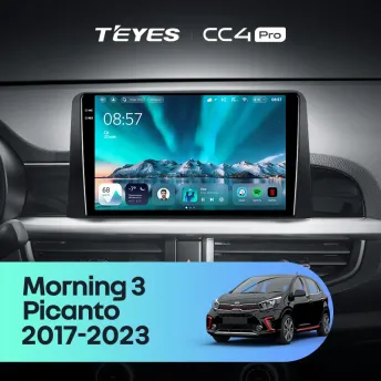 Штатная магнитола Teyes CC4 Pro 12/256 Kia Morning 3 (2017-2023) Тип-A