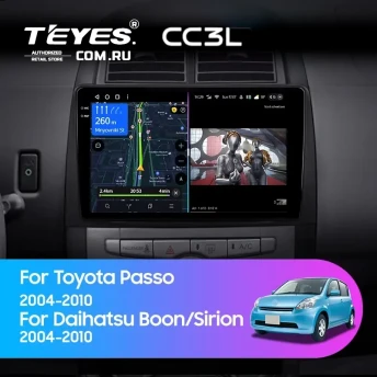 Штатная магнитола Teyes CC3L WiFi 2/32 Toyota Passo XC10 (2004-2010)