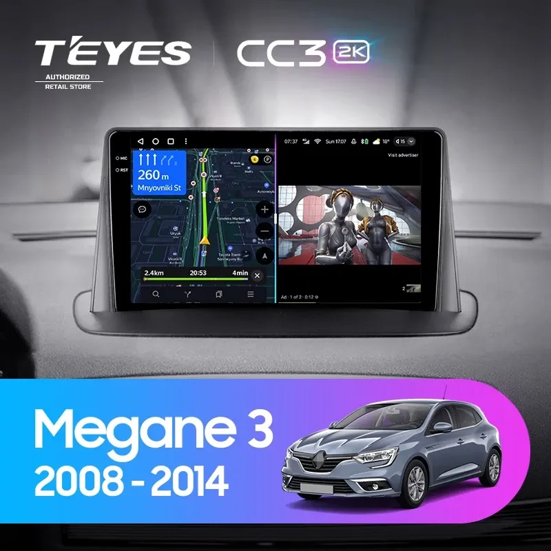 Штатная магнитола Teyes CC3 2K 6/128 Renault Megane 3 (2008-2014)