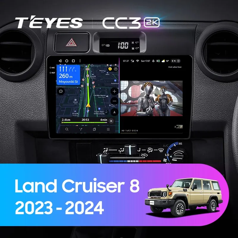 Штатная магнитола Teyes CC3 2K 360 6/128 Toyota Land Cruiser 8 J70 70 (2023-2024)