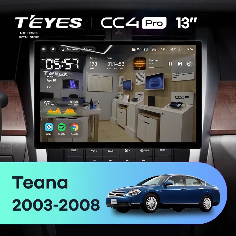 Штатная магнитола Teyes CC4 Pro 12/256 Nissan Teana J31 (2003-2008) F2 (13")