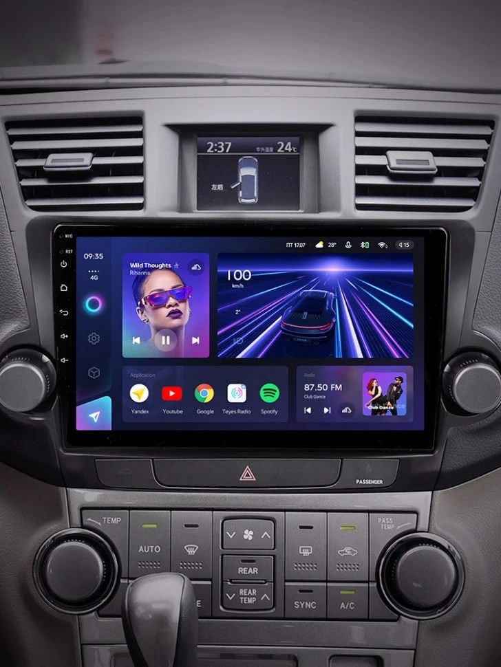 Штатная магнитола Teyes CC3 4/32 Toyota Highlander 2 XU40 (2007-2013) F1 10"