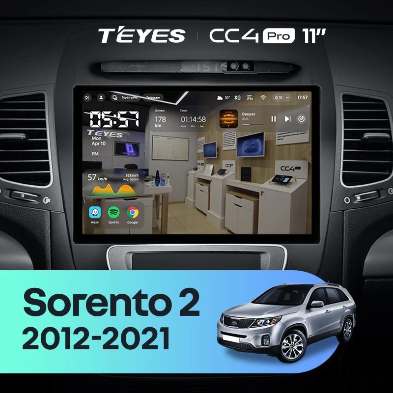 Штатная магнитола Teyes CC4 Pro 12/256 Kia Sorento 2 II XM (2012-2021) F3 (11")