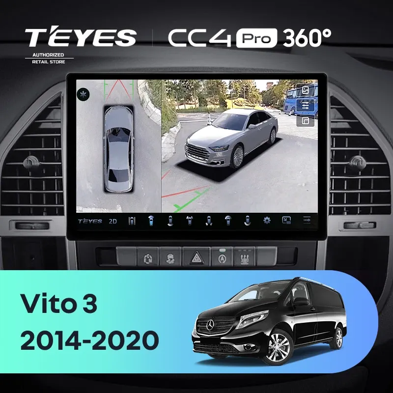 Штатная магнитола Teyes CC4 Pro 360 8/128 Mercedes-Benz Vito 3 W447 (2014-2020) (13")