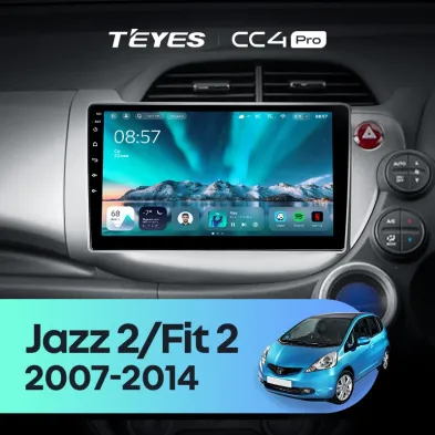 Штатная магнитола Teyes CC4 Pro 12/256 Honda Jazz 2 GG (2007-2014) Правый руль
