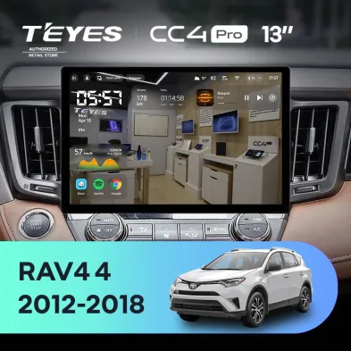 Штатная магнитола Teyes CC4 Pro 8/128 Toyota RAV4 4 XA40 5 XA50 (2012-2018) (13")