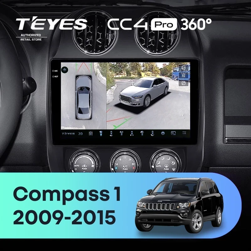 Штатная магнитола Teyes CC4 Pro 360 8/128 Jeep Compass 1 MK (2009-2015)