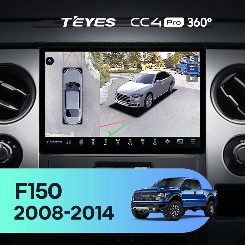 Штатная магнитола Teyes CC4 Pro 360 12/256 Ford F150 P415 Raptor (2008-2014) F2 (13")