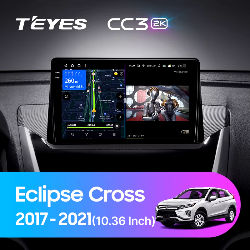 Штатная магнитола Teyes CC3 2K 4/32 Mitsubishi Eclipse Cross (2017-2021) F2