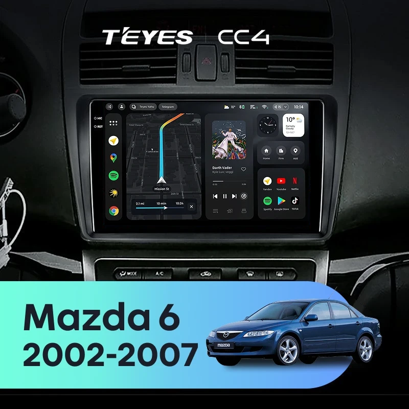 Штатная магнитола Teyes CC4 6/64 Mazda 6 GG (2002-2007)