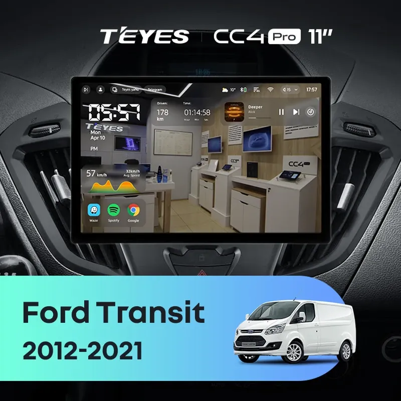 Штатная магнитола Teyes CC4 Pro 8/128 Ford Transit (2012-2021) F1 (11")