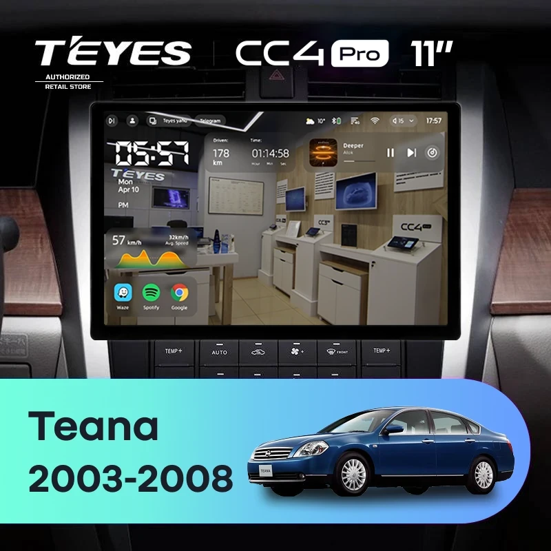 Штатная магнитола Teyes CC4 Pro 8/128 Nissan Teana J31 (2003-2008) F2 (11")