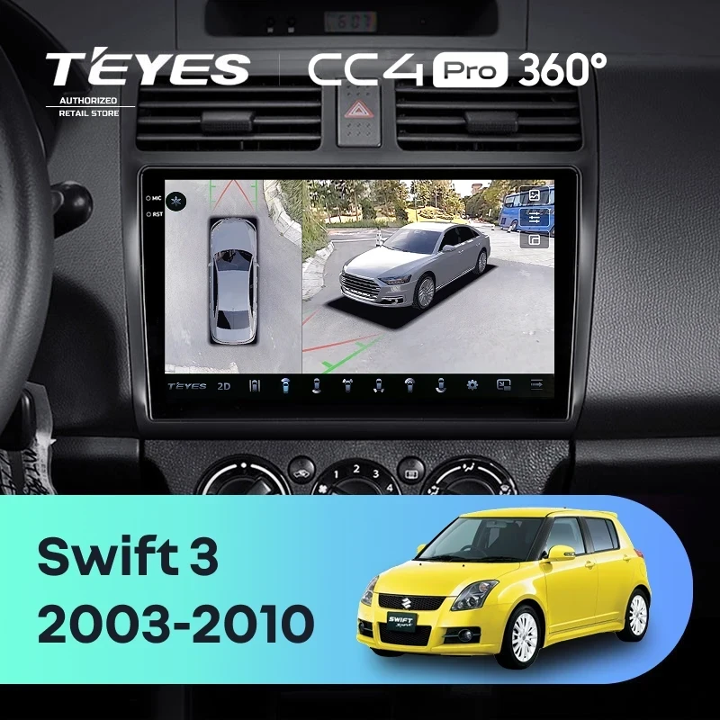 Штатная магнитола Teyes CC4 Pro 360 8/128 Suzuki Swift 3 (2003-2010)