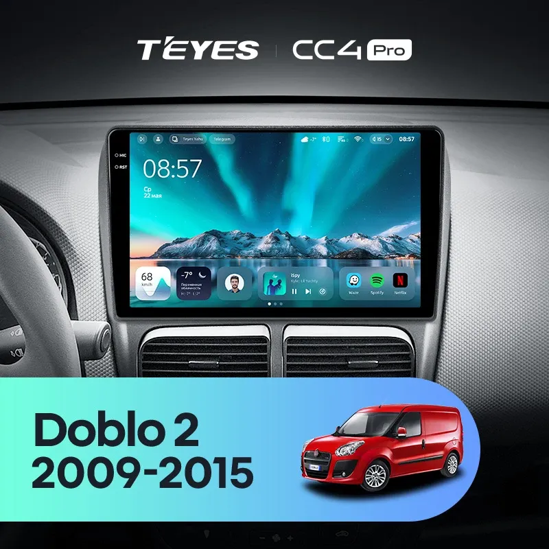 Штатная магнитола Teyes CC4 Pro 12/256 Fiat Doblo 2 263 (2009-2015)
